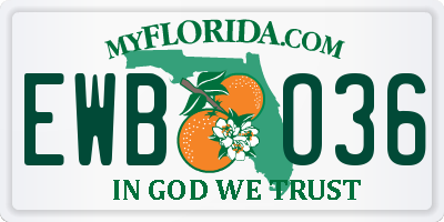 FL license plate EWBO36