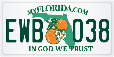 FL license plate EWBO38