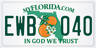 FL license plate EWBO40