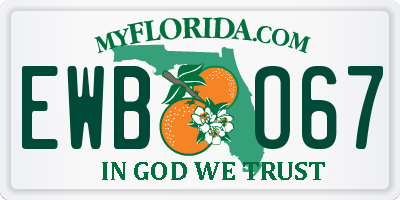 FL license plate EWBO67