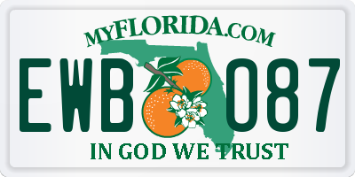 FL license plate EWBO87