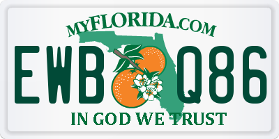 FL license plate EWBQ86