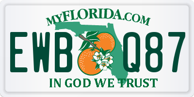 FL license plate EWBQ87