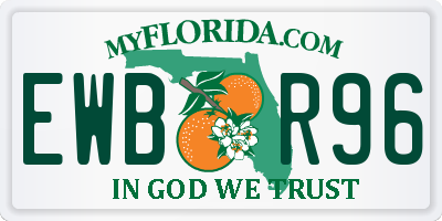 FL license plate EWBR96