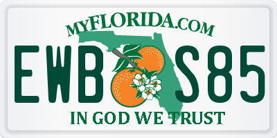 FL license plate EWBS85