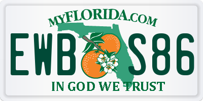 FL license plate EWBS86