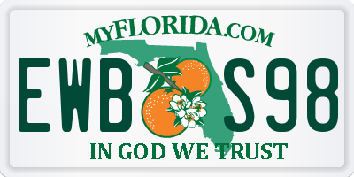 FL license plate EWBS98