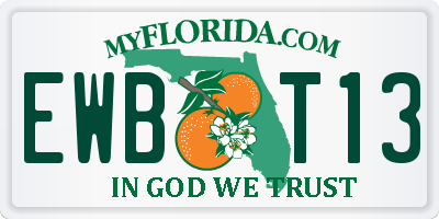 FL license plate EWBT13