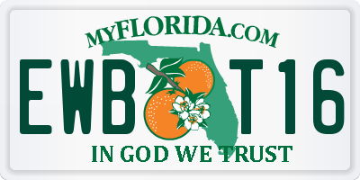 FL license plate EWBT16