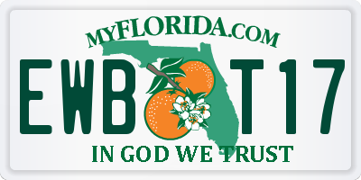 FL license plate EWBT17