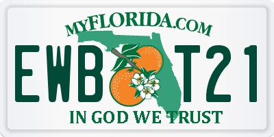 FL license plate EWBT21