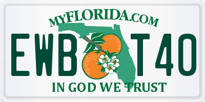 FL license plate EWBT40