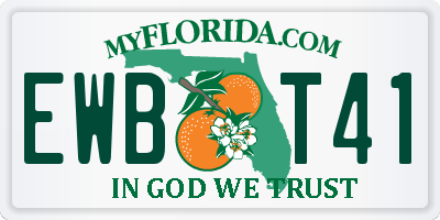 FL license plate EWBT41