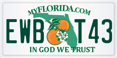 FL license plate EWBT43