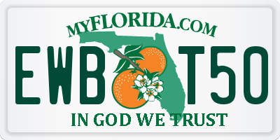 FL license plate EWBT50