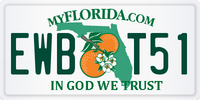 FL license plate EWBT51