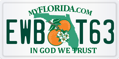 FL license plate EWBT63