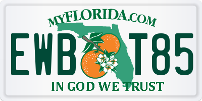 FL license plate EWBT85