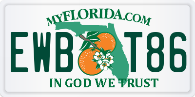 FL license plate EWBT86