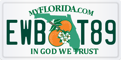 FL license plate EWBT89