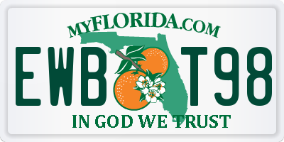 FL license plate EWBT98