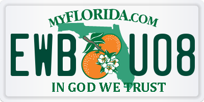 FL license plate EWBU08