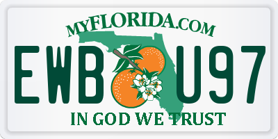 FL license plate EWBU97
