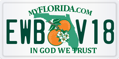 FL license plate EWBV18