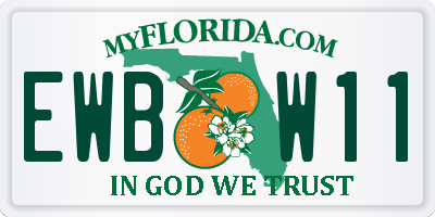 FL license plate EWBW11