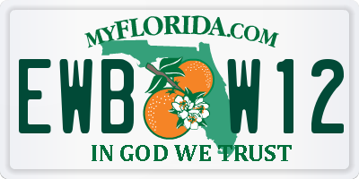 FL license plate EWBW12