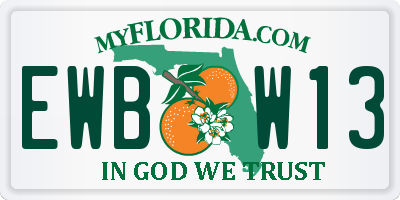 FL license plate EWBW13