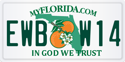 FL license plate EWBW14