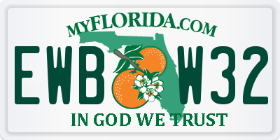 FL license plate EWBW32