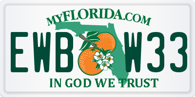 FL license plate EWBW33