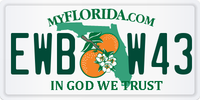 FL license plate EWBW43