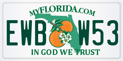 FL license plate EWBW53