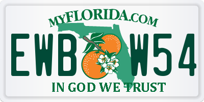 FL license plate EWBW54