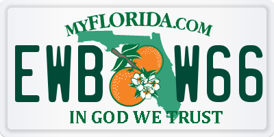 FL license plate EWBW66