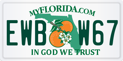 FL license plate EWBW67