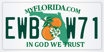 FL license plate EWBW71