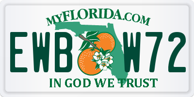 FL license plate EWBW72
