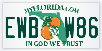FL license plate EWBW86