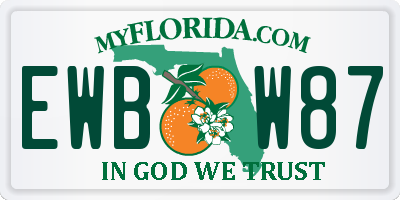 FL license plate EWBW87