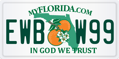 FL license plate EWBW99