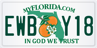 FL license plate EWBY18