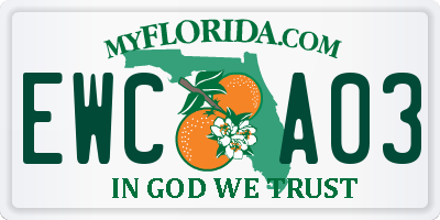 FL license plate EWCA03