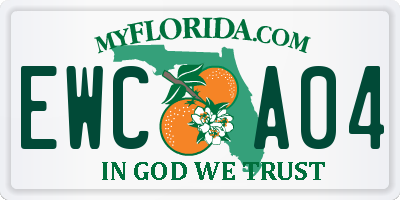 FL license plate EWCA04