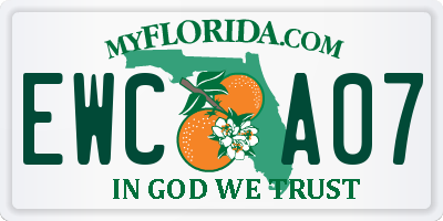 FL license plate EWCA07