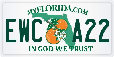 FL license plate EWCA22