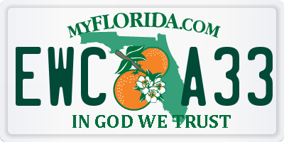 FL license plate EWCA33